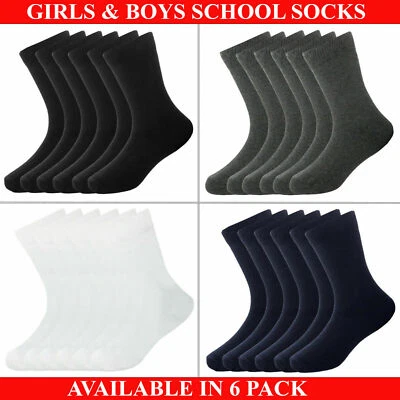 £5.45 • Buy 6 Pairs Ankle Socks Girls Boys Kids Plain Socks School Uniform Cotton Children
