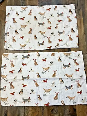 Pair Martha Stewart Flannel Christmas Holiday Dog Pillowcases • $14.99