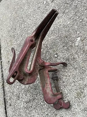 Vintage Red Handsaw Sharpening Clamp Vise Workshop Tool • $35