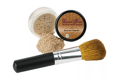 2pc FOUNDATION & FACE BRUSH Set Mineral Makeup Kit Bare Skin Sheer Powder Cover • $16.99