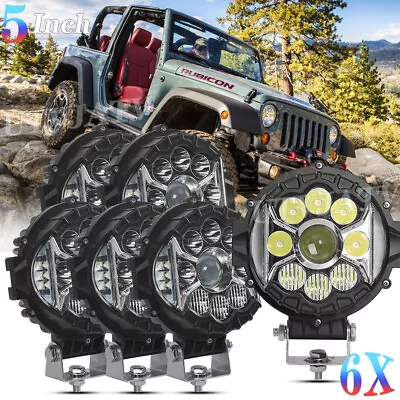 6x 5  Inch LED Work Light Bar Pods Driving Spot Flood Side DRL Fog Truck Offroad • $119.69