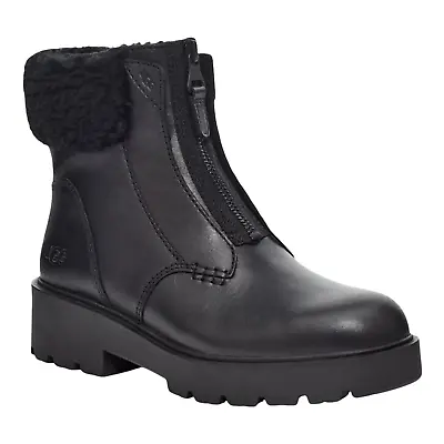 Ugg Czeriesa Black Leather Zip Sheepskin Women's Boots Us Size 5.5 • $91.99