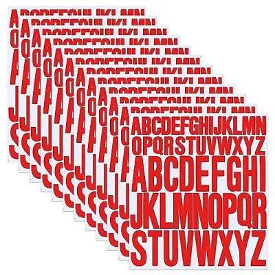 12 Sheets Alphabet Stickers Self Adhesive Vinyl Letter 1 Inch 2 Inch Red • $13.22