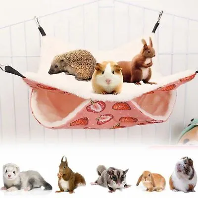 Cage Accessories Plush Rat Bed Hanging Hammock Hamster House Guinea Pig Hideout • $17