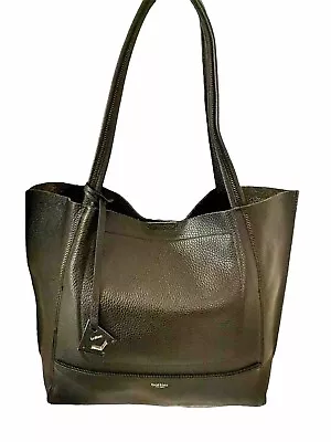Botkier Leather Soho Exposed Zip Trim Tote Bag Black Msrp $298 • $36.50