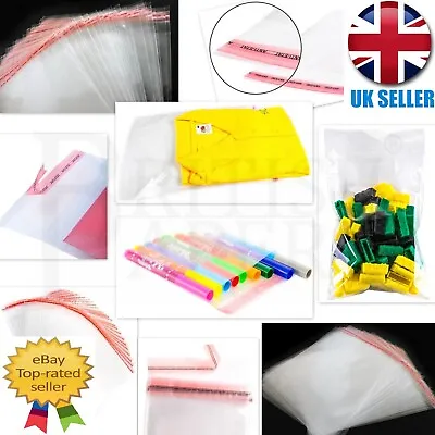 Clear Self Adhesive Seal Cellophane Plastic Bags Wrap Garment Small Large Sweets • £185.99