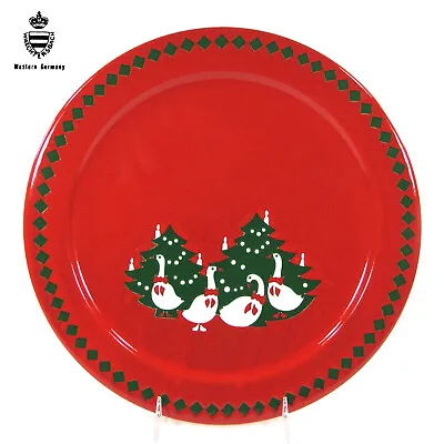 Waechtersbach CHRISTMAS GREESE 12.25  Chop Plate Platter Red Green Tree Germany • $49.95