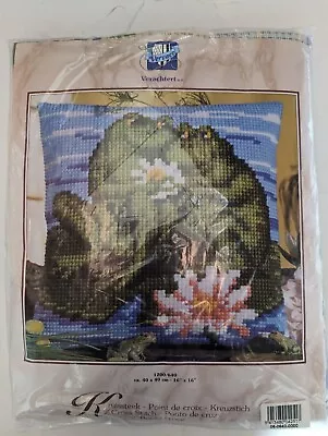 Verachtert Stamped Cross Stitch Pillow Kit Frog Love New • $30