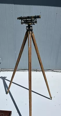 Vintage Dietzgen Survey Transit In Buff And Buff Wooden Case W/ Dietzgen Tripod • $549