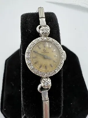 Vintage OMEGA 14K Gold W/ Diamonds Ladies  • $350