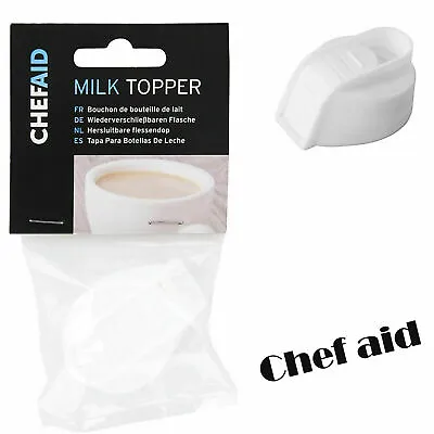2 X Chef Aid Milk Bottle Pourer Topper Lid Kitchen Gadget Utensil Glass • £6.19