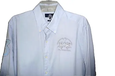 Mens La Martina Argentina Light Blue Embroidered Logo LS Shirt SZ XL Big #3 EUC • $21.99