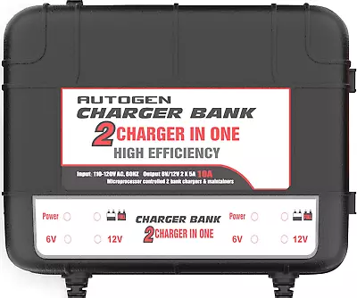 2-Bank Marine Battery Charger 10-Amp (5-Amp Per Bank) Dual Battery Trickle Char • $108.99