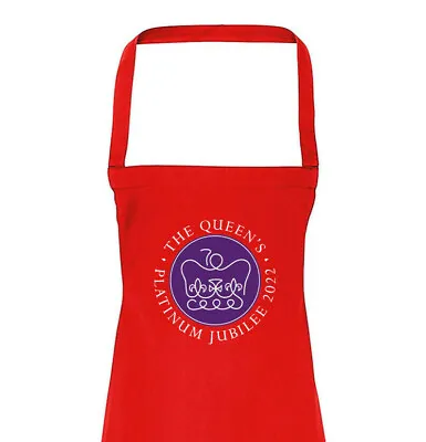 70th Queen Platinum Jubilee Apron Emblem 100% Cotton Elizabeth II Coat Of Arms • £19.95