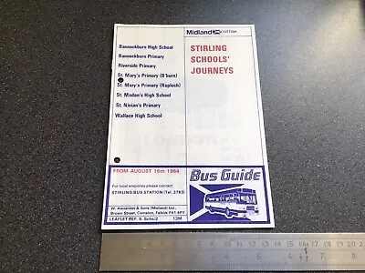 £5 • Buy Midland Scottish Bus Group Stirling Schools Timetable August 1984