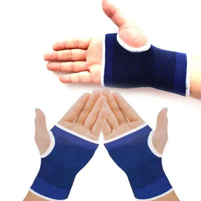 2x Palm Wrist Support Elastic Gloves Splint For Sprain Injury Carpal Tunnel Pain • £3.59