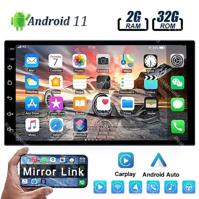 7'' Double 2 DIN Car Radio Stereo Carplay Android 11 Touch Tcreen GPS NAVI Wifi • $62.99