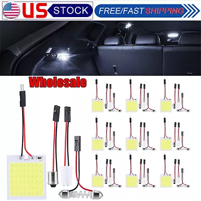 48SMD COB White LED Panel Festoon T10 BA9S Car Interior Dome Map Light Bulbs LOT • $49.99