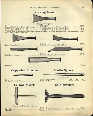 £19.62 • Buy 1905 PAPER AD Ships Calking Iron Ship Builder Coopers' Froe Hoop Driver Tools 