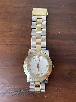 Marc Jacobs MBM3139 Amy Silver Gold Two Tone Metal Wrist Watch Unisex 36mm • $0.99
