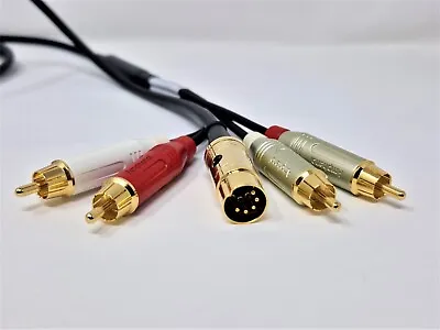 Naim & Quad 5 Pin Din To 4 X RCA Tape Cassette Interconnect Cable Gold Plated 2m • £59.90