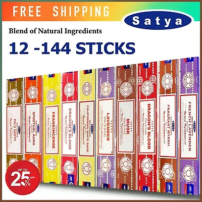 $4.50 • Buy 12-144 Satya Incense Sticks Natural Meditation Home Yoga Aroma Fragrance Scents