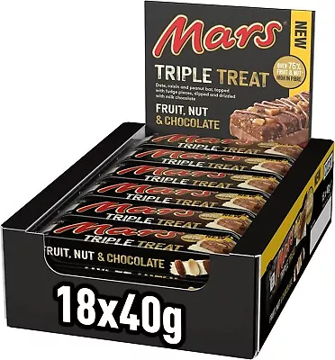 Mars Triple Treat Fruit & Nut Chocolate Bars Full Box 18 X 40gm Free Delivery • £10.79