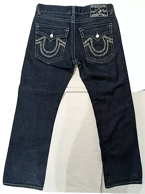 TRUE RELIGION Billy Big T Jeans World Tour Wide Straight Men's Size 36 X 33 Blue • $59.99