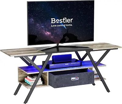 TV Stand Cabinet Entertainment Centre Gaming TV Stand For 140CM TV With LED Ligh • £144.93