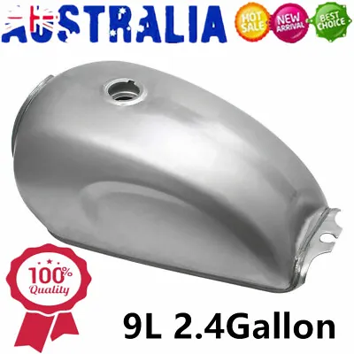 Motorcycle 2.4 Gallon Fuel Gas 9L Tank Unpainted Universal Custom Cafe Racer AU • $99.86