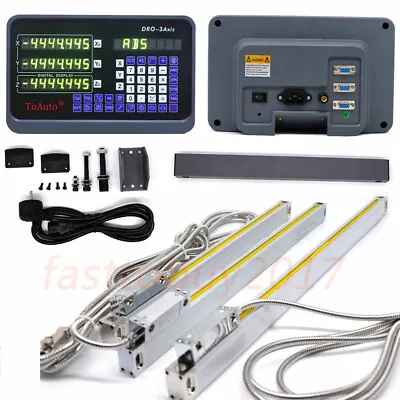 14  18  36  Linear Glass Scale + 3 Axis DRO Digital Readout Display CNC Milling  • $254.99