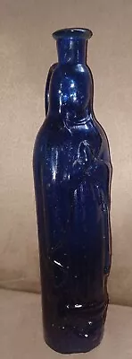 Vintage HAND BLOWN COBALT BLUE GLASS VIRGIN Holy Water Bottle  13” No Stopper • $59.99