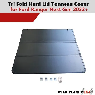 Tri-Fold Hard Tonneau Cover For Ford Ranger Next Gen 2022+ Dual Cab Ute Lid Alum • $714.95