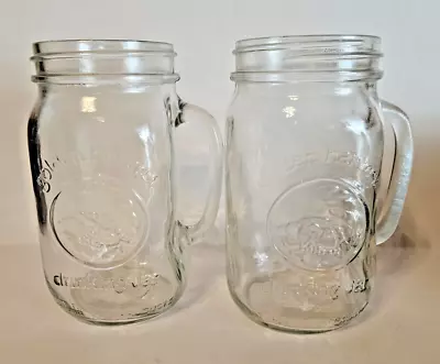 Set Of 2  Mason Jars Golden Harvest Wide Mouth 32-Ounces Quart Handles • $19.99