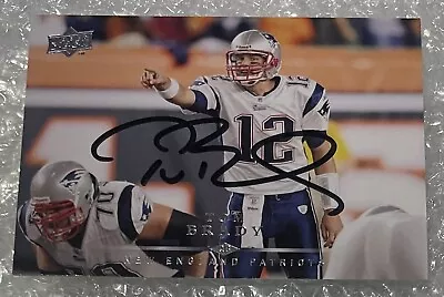 Tom Brady Autographed Patriots Hand Signed Football Card Upper Deck 2008 W/COA • $125