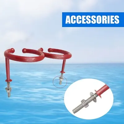 2-Ring Stainless Steel Cup Holder Marine Yacht Fishing Boat Red Drinking Double • $14.90