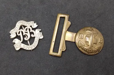 British WW2 Brass Boys Brigade Belt Buckle And Cap Badge War Memorabilia • £33