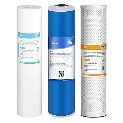 5 Micron 20 X4.5  Big Blue Sediment GAC CTO Carbon Block Water Filter Cartridges • $85.18