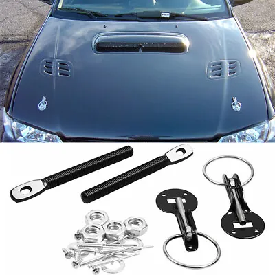 $11.57 • Buy Black Steel Hood Lock Pin Mount Security Hardware Latch Kit For Subaru Mazda