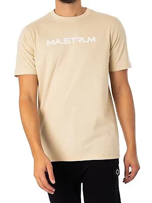 MA.STRUM Men's Chest Print T-Shirt Beige • £59.95