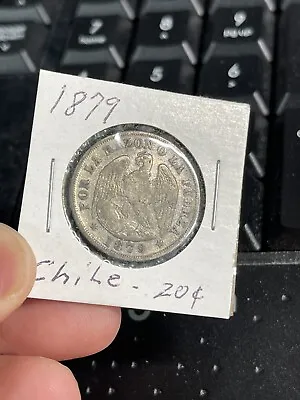 1879 Chile 20 Centavos Silver Coin • $14.99