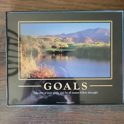 Golfing Golf Course Inspirational Picture Print Framed Goals Gifts & Gallery  • $20