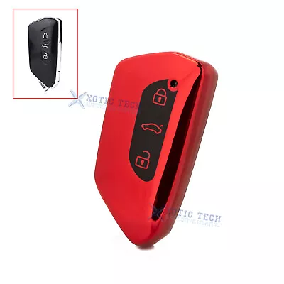 Glossy Red Soft TPU Full Seal Remote Key Fob Case Holder For VW Golf 8 ID.3 ID.4 • $12.99