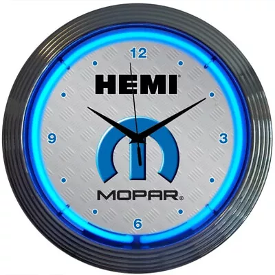 Neon Clock Sign Mopar Hemi Racing Dodge Chrysler Parts Service Mechanic Gift • $67.99