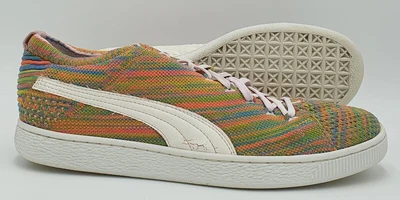 $111.10 • Buy Puma Basket Evoknit 3D Lace Up Low Trainers 363650 01 Multi/White UK8/US9/EU42