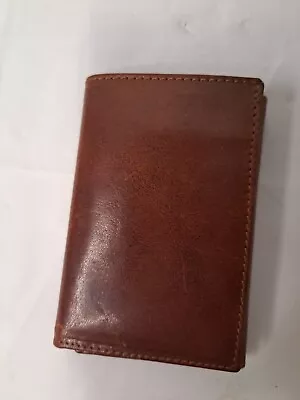 Vera Pelle Brown Leather Wallet Trifold Made In Italy • $14.99