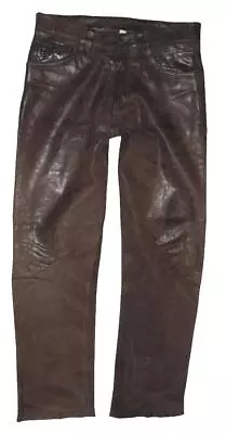 Speckige   Raberg   Men's Leather Jeans/Nubuk- Pants Dark Braun W31   / L31 • $41.32