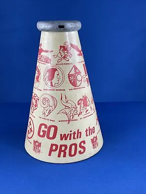 Vintage  Go With The Pros  NFL Megaphone 1960's Colts Cowboys Steelers Eagles • $64.87