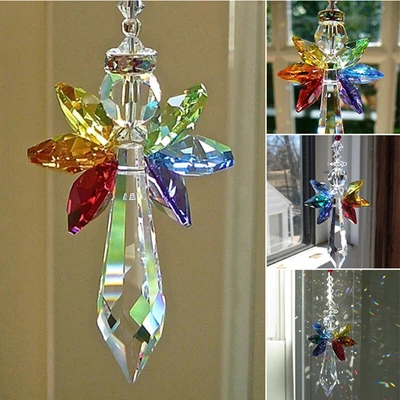 £5.79 • Buy Rainbow Angel Crystal Beads Suncatcher Pendants Window Hanging Decor Ornament