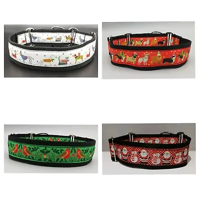 Christmas 1.5  38mm Wide Martingale Dog Collar Greyhound Lurcher Saluki Whippet • £12.50